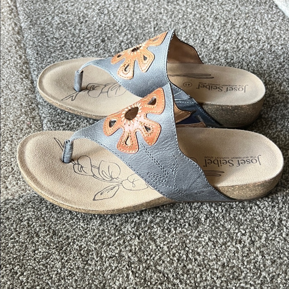 NWOT Josef Seibel Natalya Leather Thong Sandal - 41 - Picture 4 of 9